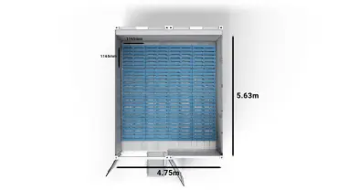 16 Blue CHEP-Pallets in a 2-bay 20ft Arctic SuperStore